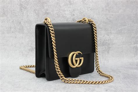 gucci purse black gold chain|Gucci purse shoulder strap.